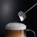 Handheld Milk Frother with 2 Whisks & USB Connection, Silver