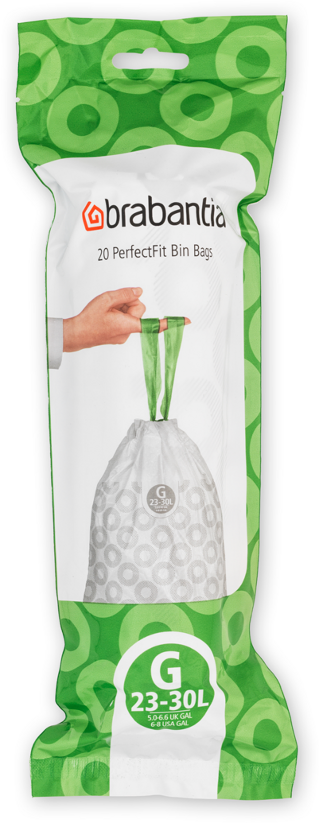 Brabantia PerfectFit sopsäckar - Rullförpackning - 23-30L (G) - 20 stycken