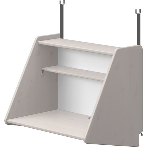 CLASSIC Hängande Skrivbord med Hylla för Loftsäng - Glaserat grått