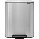 Bo Pedal Bin with Plastic Insert - 60 Litres - Matt Steel Fingerprint Proof