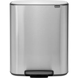 Bo Pedal Bin with Plastic Insert - 60 Litres - Matt Steel Fingerprint Proof