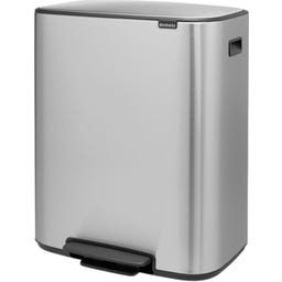 Bo Pedal Bin with Plastic Insert - 60 Litres - Matt Steel Fingerprint Proof