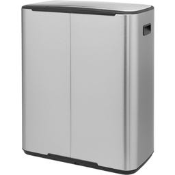 Bo Pedal Bin with Plastic Insert - 60 Litres - Matt Steel Fingerprint Proof