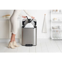 Bo Pedal Bin with Plastic Insert - 60 Litres - Matt Steel Fingerprint Proof