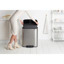 Bo Pedal Bin with Plastic Insert - 60 Litres - Matt Steel Fingerprint Proof