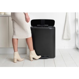 Bo Pedal Bin with Plastic Insert - 60 Litres - Matt Black