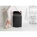 Bo Pedal Bin with Plastic Insert - 60 Litres - Matt Black