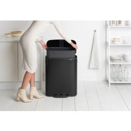 Bo Pedal Bin with Plastic Insert - 60 Litres - Matt Black