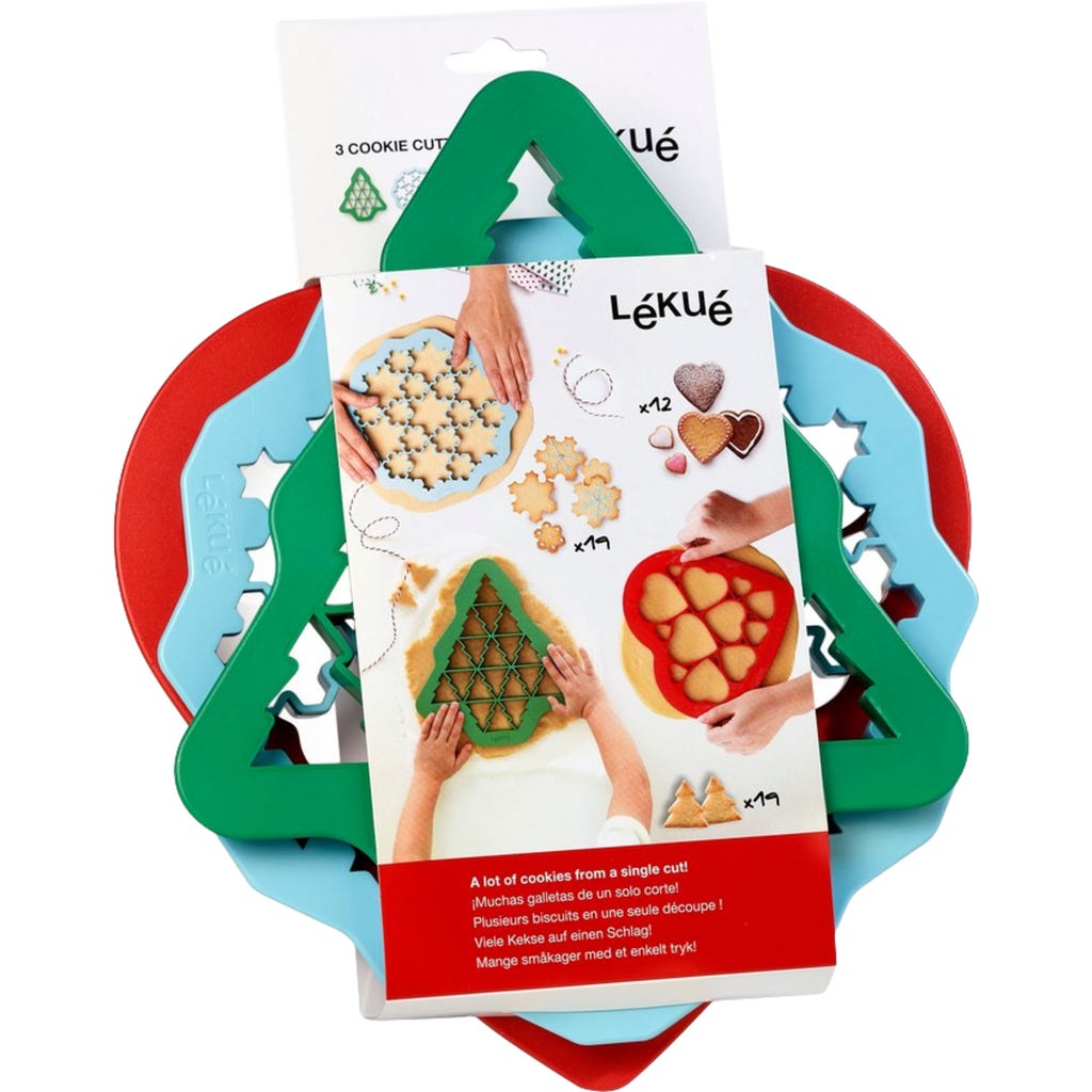 Lekuè Christmas Tree Cookies : stampo multiplo per 19 biscotti a albero Natale