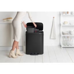 Brabantia Poubelle à Pédale Bo, 2 x 30 L - Matt Black