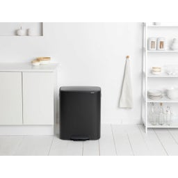 Brabantia Poubelle à Pédale Bo, 2 x 30 L - Matt Black