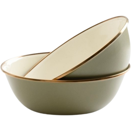 Barebones Enamel Bowl Set - Olive - 1 set