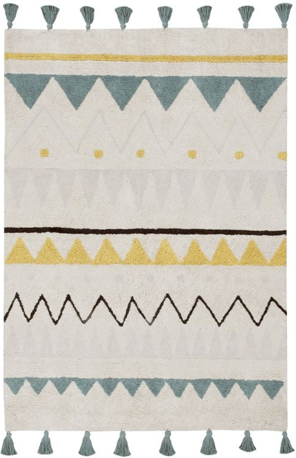 Lorena Canals Cotton Rug - Azteca Natural Vintage Blue