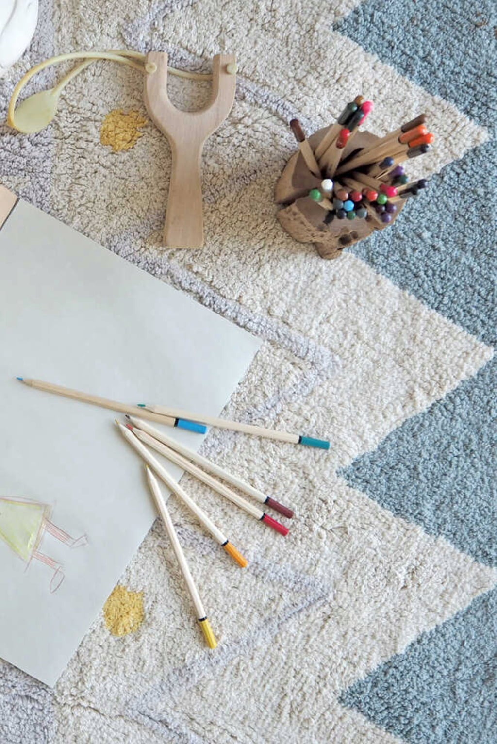 Lorena Canals Cotton Rug - Azteca Natural Vintage Blue