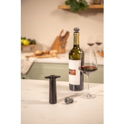 Pompa per Vino, Nero - Pompa + 1 Wine Stopper