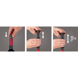 Pompa per Vino, Nero - Pompa + 1 Wine Stopper