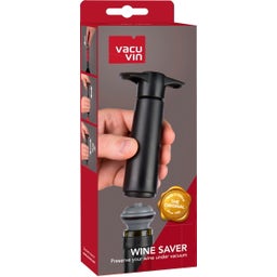 Vacu Vin Wine Saver, Black - 1 Wine Saver & 2 Wine Stoppers