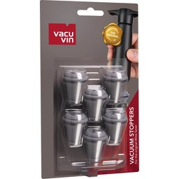 Vacuum Wine Stopper, Grey - 6 kos.