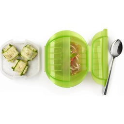 Deep Microwave Steamer with Tray for 1-2 Servings