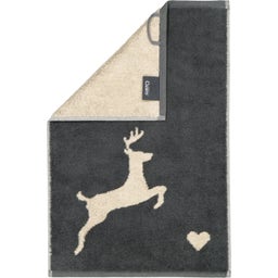 Cawö Gästetuch Alpenchic Hirsche 30 x 50 cm - granit 73