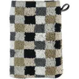 Cawö Waschhandschuh Lifestyle Karo 16 x 22 cm - kiesel 37
