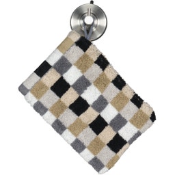 Cawö Waschhandschuh Lifestyle Karo 16 x 22 cm - kiesel 37