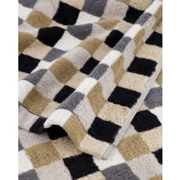 Cawö Saunatuch Lifestyle Karo 70 x 180 cm - kiesel 37