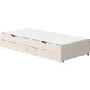 CLASSIC Utdragbar Säng med 2 Lådor, 90x200 cm - Vit glaserad