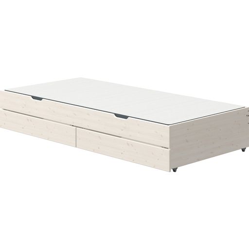CLASSIC Pull-Out Bed with 2 Drawers, 90x200 cm - White glazed