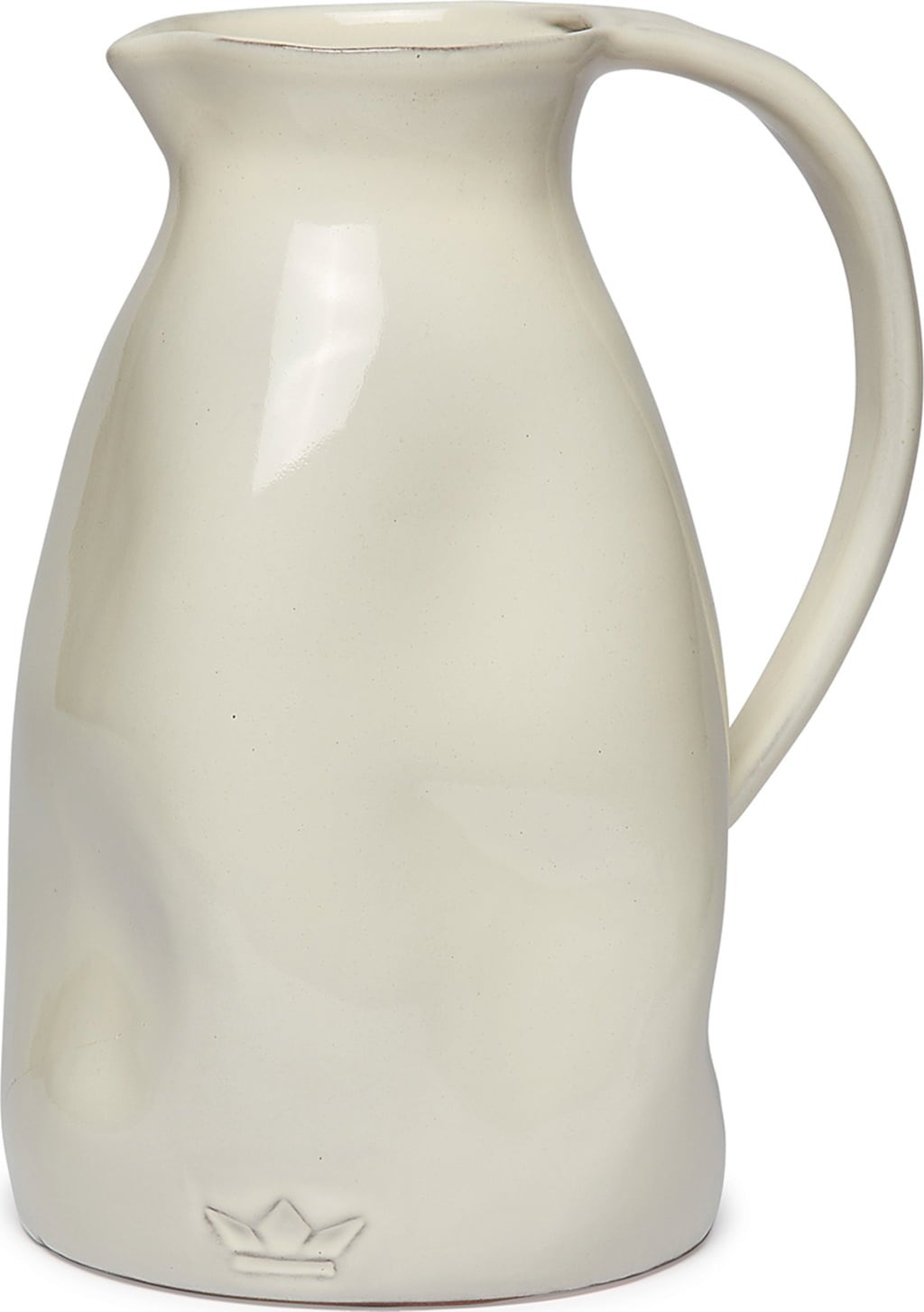 Ceramic Water Jug in Dented Look, White