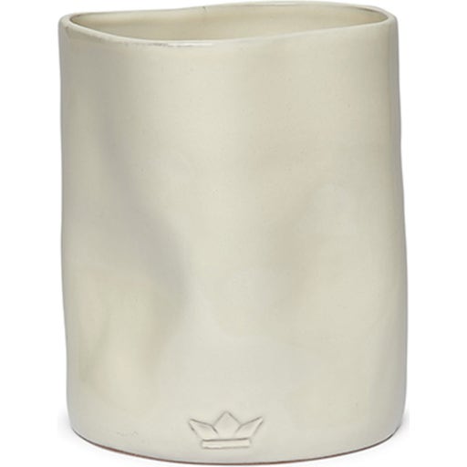 Dutchdeluxes Portautensili in Ceramica "Dented Look" - bianco