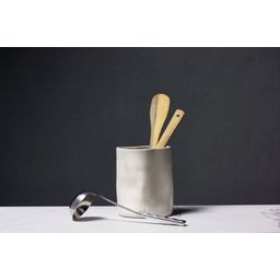 Pot à Ustensiles en Céramique Aspect Froissé - Blanc