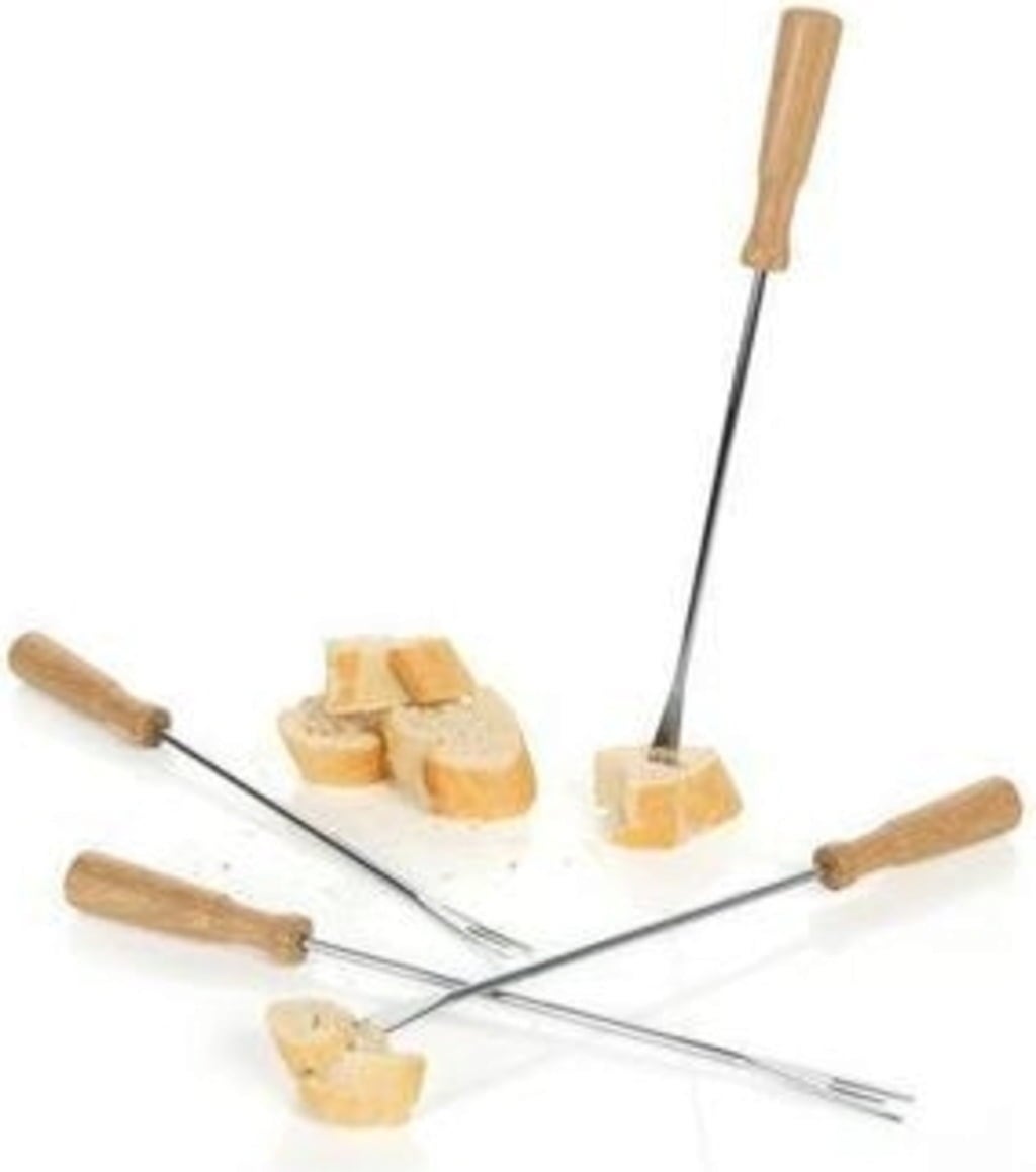 Boska Oak Fondue Forks 4 Piece Set - 1 set