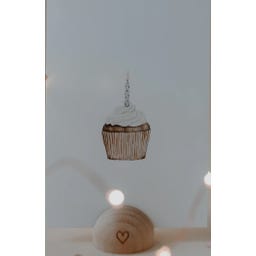 Eulenschnitt Cartolina Acquerello - Cupcake