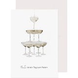 Eulenschnitt Klappkarte Champagner