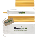 Bambaw Pajitas de Bambú con Bolsa de Algodón - 6 Uds. / 14 cm, 6 Uds. / 22 cm