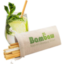 Bambaw Pajitas de Bambú con Bolsa de Algodón - 6 Uds. / 14 cm, 6 Uds. / 22 cm