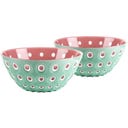 Set of 2 Bowls Ø12cm LE MURRINE, Matcha Green/White/Mauve