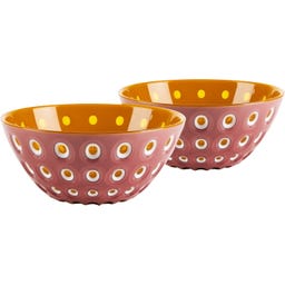 guzzini Set of 2 Bowls Ø12cm LE MURRINE - Mauve/White/Caramel