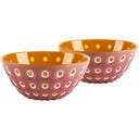 Conjunto de 2 Cuencos Ø 12 cm LE MURRINE, Mauve/White/Caramel