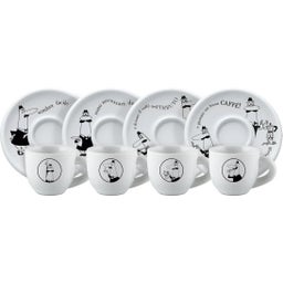 Moka Carosello skodelice iz belega porcelana, 8 kosov - 1 set