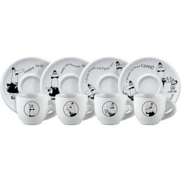 Moka Carosello fehér porcelán csészék - 8 db - 1 Szett