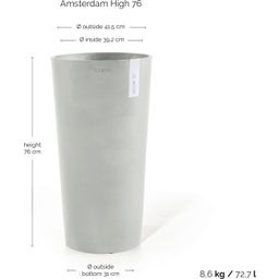 Ecopots Amsterdam Pflanztopf High 76 - Weissgrau