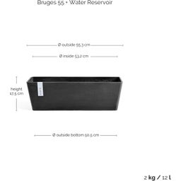 Bruges cvetlično korito z rezervoarjem za vodo 55 cm - temno siva