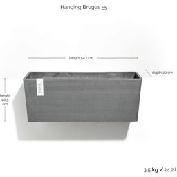 Ecopots Bruges Hanging Planter-  55 cm, Grey - 1 item