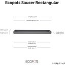 Ecopots Bruges Blumenkasten-Untersetzer 55 cm - Grau