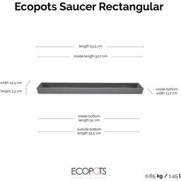 Ecopots Bruges Blumenkasten-Untersetzer 55 cm - Grau