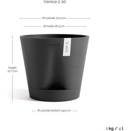 Ecopots Venice 2 - Dark Grey - Ø 20 cm, A 17,5 cm