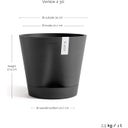 Ecopots Venice 2 Gris Foncé - Ø 30 cm, hauteur 27,5 cm