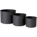 Livlig Metal Flower Pot, Set of 3 - anthracite